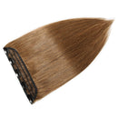 Clip in Hair Extensions 100% Human Hair 8 Inch Short Thin Clip on Human Hairpieces Standard Weft One Piece 5 Clips 40g Soft Silky Straight Hair for Women