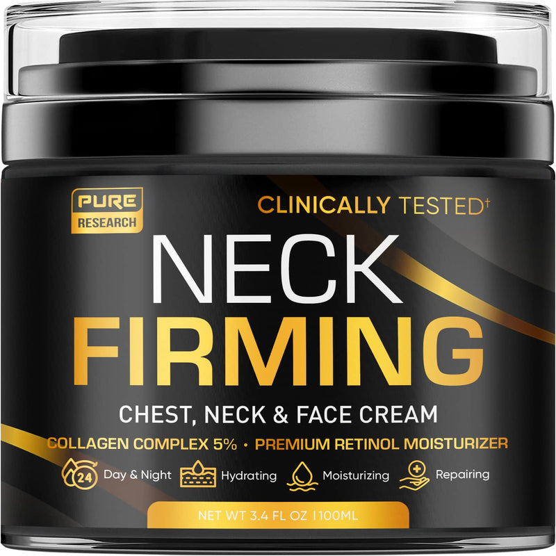PURE RESEARCH Neck Firming Cream - Anti Wrinkle Cream Day & Night Face Neck and Décolleté Cream - Moisturizing, Lifting & Hydrating Infinity Warehouse