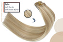 15In Ash Blonde with Bleach Blonde Clip In Hair Extensions 8A Grade Ombre Full Head Long Straight 100% Human Hair In Extensions 70g7PCS(15In