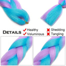 Ombre Jumbo Braiding Hair 24 inch Jumbo Braid Hair Extensions Jumbo Box Braids Crochet Hair Long for Women Kids DIY High Temperature Synthetic Fiber Two Tones Sky Blue & Light Purple 3 Bundles Benehair