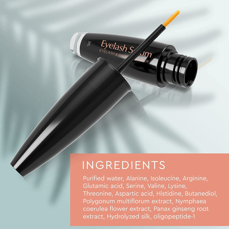 Natural Vine Eyelash and Brow Growth Serum, Irritation Free Formula, Guaranteed Results in 3-4 Weeks for Longer, Thicker, and Fuller Eyelashes Natural Vine