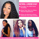 UNice Hair 10A Silk base Fake Scalp T Part Lace Closure Wigs Middle Part for Black Women, Brazilian Remy Hair Curly Wig Pre Plucked with Baby Hair 150% Density (22inch) UNICE Store