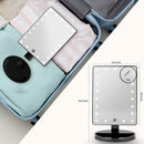 COSMIRROR Lighted Makeup Vanity Mirror with 10X Magnifying Mirror, 21 LED Lighted Mirror with Touch Sensor Dimming, 180°Adjustable Rotation, Dual Power Supply, Portable Cosmetic Mirror (Black) COSMIRROR