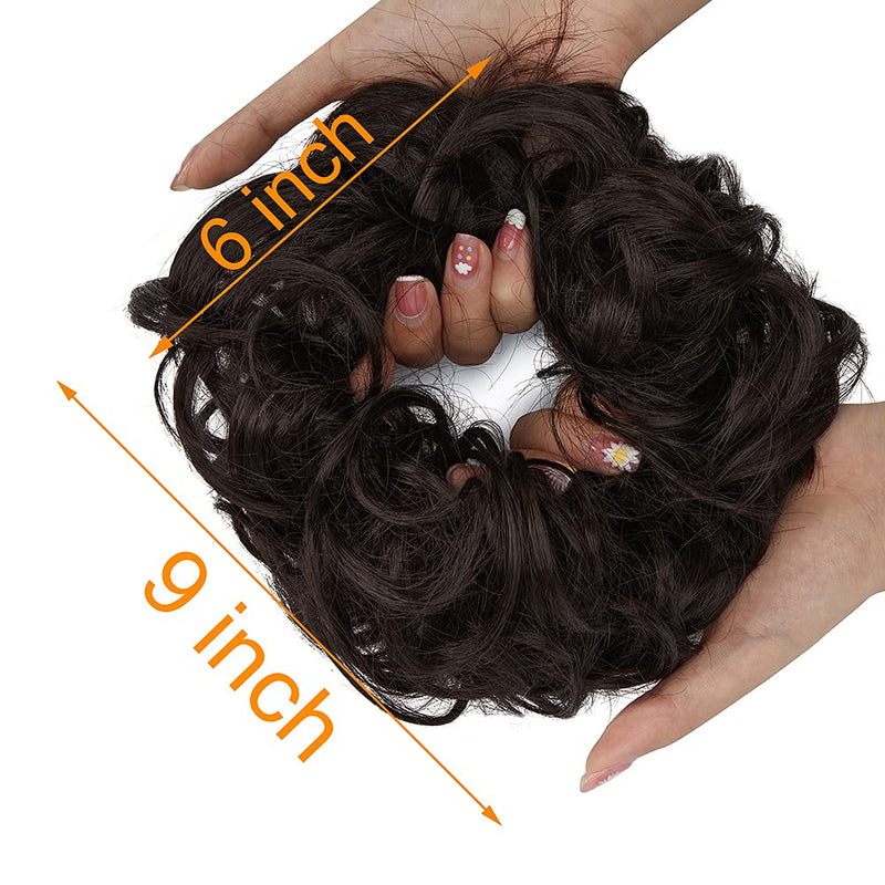 Messy Bun Hair Piece for Women Thick Updo Scrunchies Hair Extension Ponytail Hair Accessories Dark Brown OMGREAT