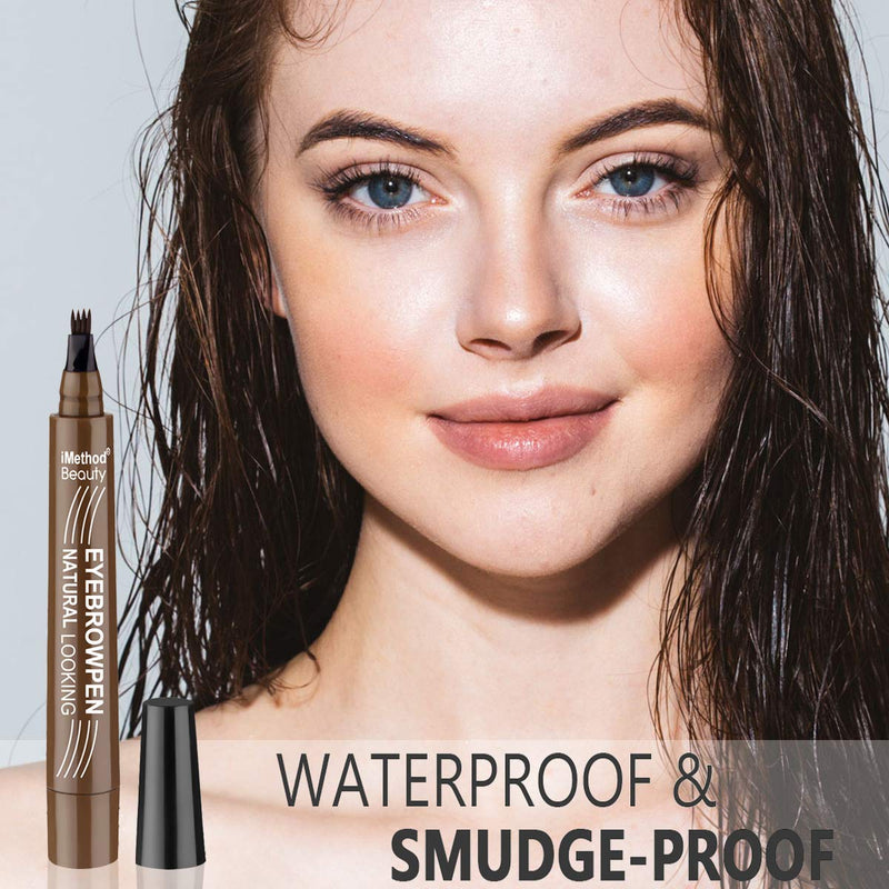 Eyebrow Tattoo Pen - iMethod Upgrade Microblading Eyebrow Pen, Eyebrow Makeup, Long Lasting, Waterproof and Smudge-proof, Dark Brown iMethod Store
