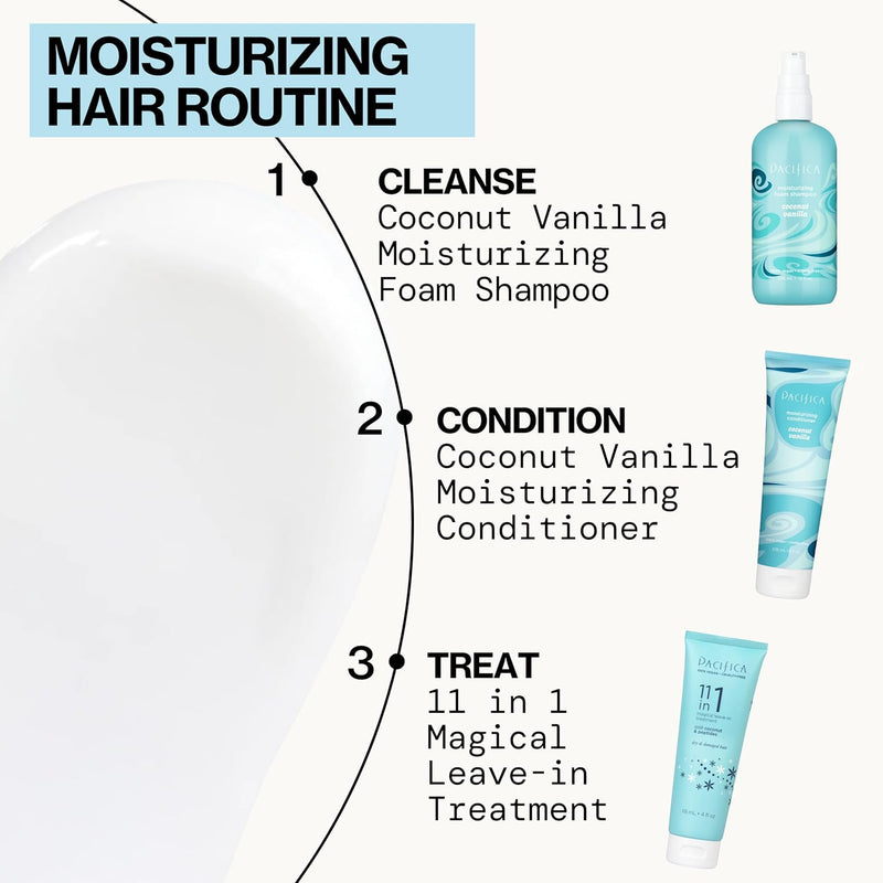 Pacifica Leave In Conditioner - 11 in 1 Magical Hair Treatment - Strengthen & Repair Damaged Hair - Deep Conditioning for Dry Hair Adds Shine & Anti-Frizz for Straight, Wavy & Curly Hair Care, Vegan Infinity Warehouse
