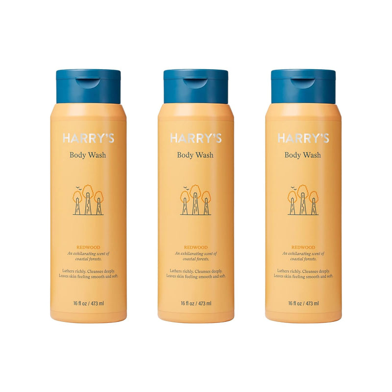 Harry's Men's Body Wash - Redwood - (3 Pack) 18 fl oz - Shower Gel for Men - No Parabens, Sulfates, or Dyes Infinity Warehouse