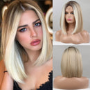 Ombre Blonde Lace Front Bob wigs Middle Part Bob Hair Wig for Women BLONDE UNICORN Straight Hair Wigs BLONDE UNICORN