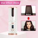 Automatic Hair Curler-Cordless Wand Curling Iron-Portable Auto Crimper Hair Waver, Rechargeable Hair Waver with LCD,Timer Settings&6 Temperature, Auto Shut-Off Hair Styling Tools for Women KFF