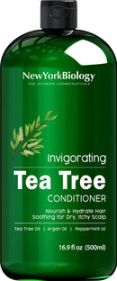New York Biology Tea Tree Conditioner – Deep Cleanser – Relief for Dandruff and Dry Itchy Scalp – Therapeutic Grade - Helps Promote Hair Growth – 16.9 fl Oz NEW YORK BIOLOGY THE ULTIMATE COSMECEUTICALS