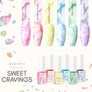 Makartt Marble Nail Polish, Magic Blooming Gel Nail Polish Set Nail Ink Watercolor Pastel Blossom Gel Nail Polish Manicuring Kit Patel Color Alcohol Marble Nail Vanish Sweet Craving 6ml 6 Colors Makartt