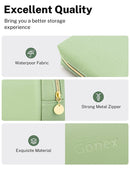 Gonex Large Makeup Bag for Purse, Water-Resistant PU Vegan Leather Travel Cosmetic Pouch with Christmas Gift Box, Portable Toiletry Bag for Women Girls Daily Storage Organizer Avocado Gonex