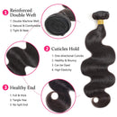 Flady 10A Brazilian Body Wave Bundles with Closure 100% Unprocessed Virgin Human Hair 4 Bundles with Free Part Closure (18 18 20 20+16inch) Flady Store