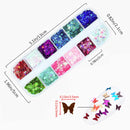 3D Holographic Butterfly Nail Glitter, UVANKAUP 24 Colors Butterfly Glitter Nail Sequins Laser Butterfly Nail Art Glitter Stickers Decals Acrylic for Nail Art Decoration & DIY Crafting UVANKAUP