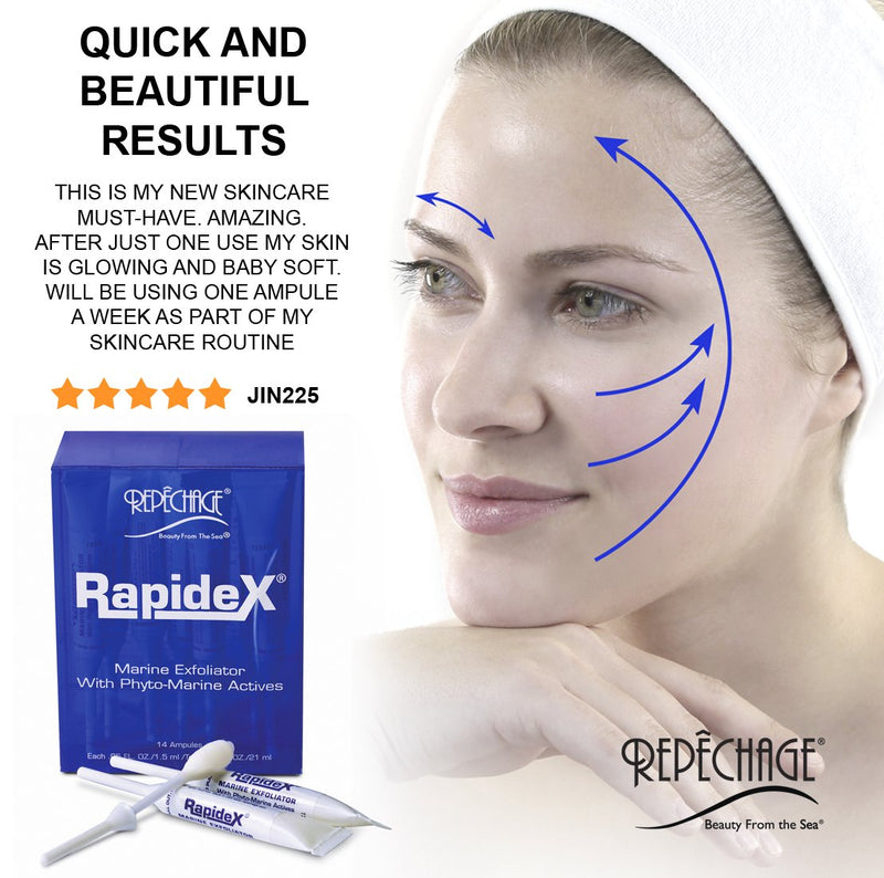 Repechage Rapidex Marine Exfoliator - Natural Facial Exfoliating Scrub with Glycolic & Alpha Hydroxy Acids - Deep Pore Cleansing Gentle Face Exfoliator for Anti-Aging Repechage