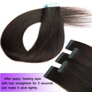 40pcs Thick Tape in Hair Extensions Human Hair 100g Tape in Remy Hair Extension Dark Brown 18 inch for Women Seamless Rooted Tape ins Long Straight Hair Invisible Double Sided Tape on