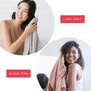 VOLO Hero Microfiber Hair Towel, Super Absorbent, Ultra-Soft, Fast Drying | Reduce Dry Time by 50%, Large, Premium Wrap Towel, Sustainable Packaging, Anti-Frizz, Anti-Breakage, Hands-Free (Cloud Pink) VOLO