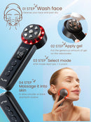 Radio Frequency Skin Tightening Device, Smart Electric Zinc Alloy Facial Beauty Machine with RF-Current Cold Heat for Jawline Lifting, Cheek Firm, Wrinkle Reduction, Depuff, Increase Absorption Infinity Warehouse