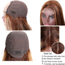 UNice Hair Silk Base Fake Scalp Ombre Highlight Middle Part Wigs for Black Women, Brazilian Straight Human Hair T-Part Lace Closure Wig Pre Plucked with Baby Hair 150% Density 18inch UNICE Store