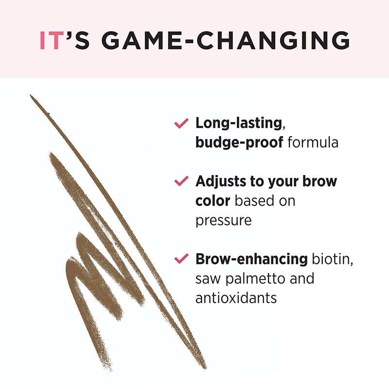 IT Cosmetics Brow Power, Universal Blonde - Universal Eyebrow Pencil - Mimics the Look of Real Hair - Budge-Proof Formula - With Biotin, Saw Palmetto & Antioxidants - 0.0056 oz It Cosmetics Store