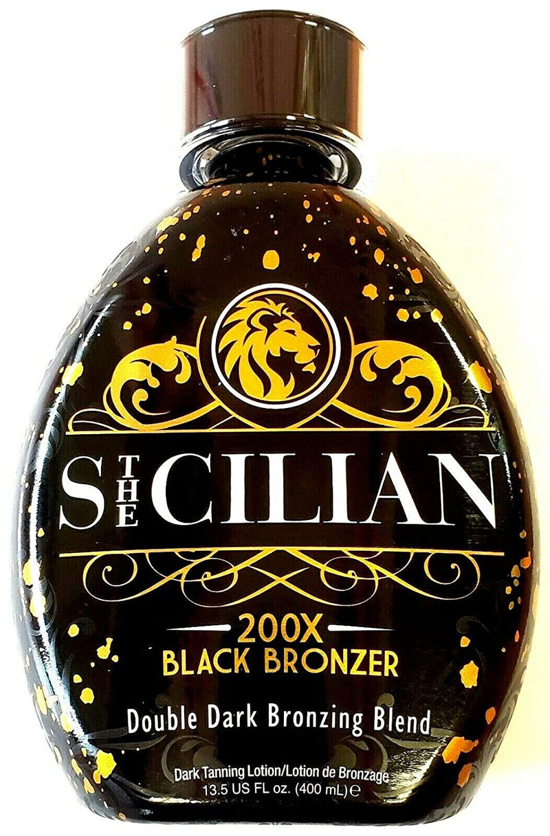 The Sicilian 200X Dark Black Bronzer Tanning Lotion – BEST Tanning Lotion For Glowing Skin – Gradual Bronzing & Sunless Self Tanner Lotion – Luxurious Sunless Body Tanning Lotion Nourishes Skin Dolce Vita