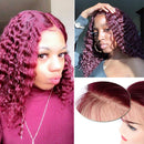 Burgundy Colored Wigs Human Hair Wigs 13x4 Ear To Ear Deep Wave Lace Front Human Hair Wigs For Black Women Brazilian Virgin Hair Glueless Pre Plucked With Baby Hair Near Invisible Lace 10 Inch Jasperel