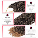 7 packs Passion Twist Crochet Hair 14 Inch Bohemian Curly Braids Water Wave Hair for Passion Twist Braiding Hair 22 Strands/pack Synthetic Fiber Hair Extensions (