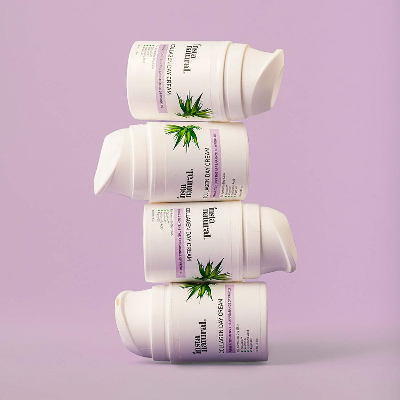 Collagen Face Cream - Anti Aging Daytime Facial Moisturizer - Firming & Tightening Wrinkle Care - Youthful Skin Hydrating Lotion - Pore Minimizer - Counteracts Blue Light - Hyaluronic Acid & Vitamin C InstaNatural