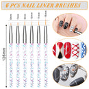 AROIC 28 Pcs Acrylic Nail Brush Set Including 7 Pcs UV Gel Nail Art Brushes, 6 Pcs 3D Nail Extension Brush, 5Pcs Double Ended Dotting Nail Pen For Nail Art DIY With White Box, colorful AROIC