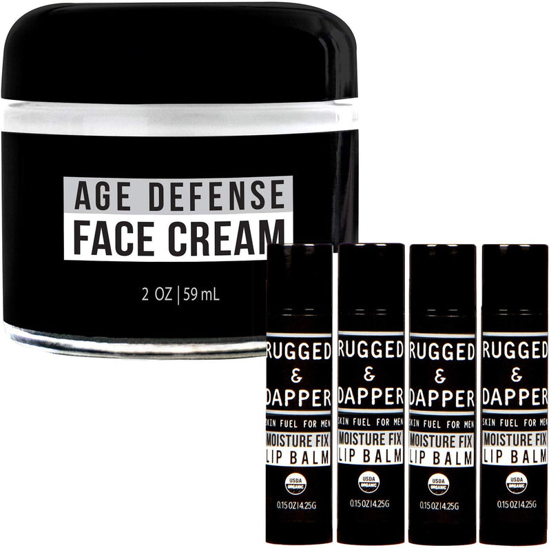 RUGGED & DAPPER Men's Face Cream and Organic Lip Balm Hydration Bundle RUGGED & DAPPER Store