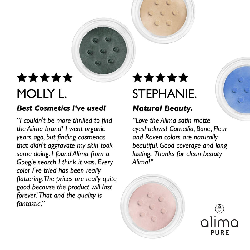 Alima Pure Loose Mineral Eyeshadow - Long-lasting Creamy Matte, Neutral or Glitter Eyeshadow Powder - Satin Matte/ Pearluster/ Luminous Shimmer | Bramble Alima Pure