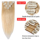 Clip in Human Hair Extensions 14 Inch 60g Thin Standard Weft 8 Pcs 18 Clips Soft Silky Straight Remy Hairpieces for Women Gift Beauty