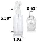 4 oz / 120 ml Clear Glass Boston Round Bottle with White Trigger Spray (12 pack) JUVITUS