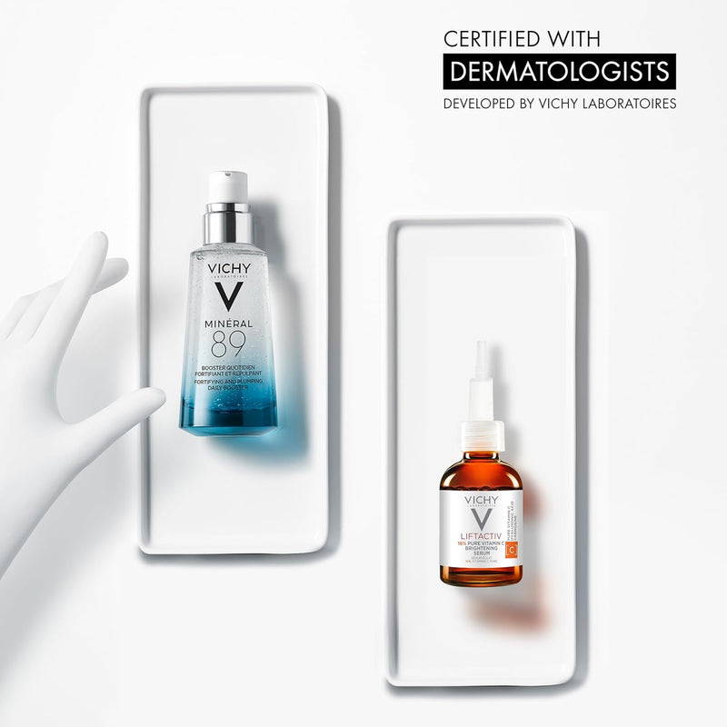 Vichy Mineral 89 Booster, Pure Hyaluronic Acid Serum for Face with Volcanic Mineral Water for Skin Barrier Repair, Plumps & Hydrates, Lightweight Moisturizing Gel, Oil-Free, Non-Sticky Infinity Warehouse