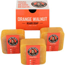 Tame's Orange Walnut Beard Soap - Works as a Natural Beard Wash - Shampoo and Conditioner - Exfoliating Face and Body Scrub - 3 PACK SET of (5oz bars) TAME THE WILD MAKE YOUR BEARD BEHAVE Store
