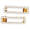 LUX ACCESSORIES White Pearl Rectangle Goldtone Hair Clip Bridal Bobby Pin Barrette LUX ACCESSORIES