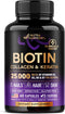 Biotin | Collagen | Keratin - Clinically Tested Supplement - Hair Growth Support, Skin & Nails - 25000 mcg Vitamins B2, B3, B6 & B7 + B1 & Hyaluronic Acid - Made in USA - Women & Men | 60 Capsules Infinity Warehouse