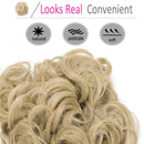 Messy Hair Bun with Combs Easy Stretch Dish Hair Chignon Extensions Curly Clip in Updo Hairpiece Short Ponytail Scrunchy for Women 95g Auburn Hairro Store