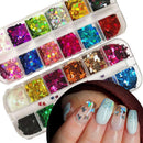 4 Boxes Holographic Nail Glitters Sequins Set Laser Butterfly Heart Alphabet Letter Star Chunky Glitter Flakes Acrylic Nail Art Tips Stickers Decorations for Craft/Resin Art/Makeup LoveOurHome