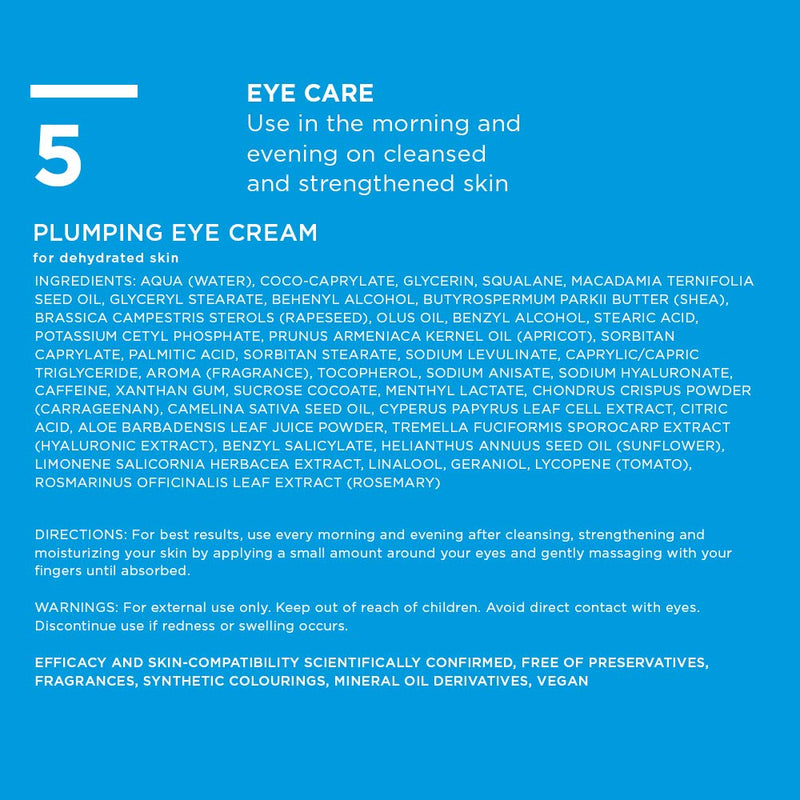 ANNEMARIE BÖRLIND - AQUANATURE Plumping Eye Cream - Botanical Extracts for Wrinkles and Hydration - Moisturizing, Regenerating, Plumping - 0.50 Fl Oz ANNEMARIE BÖRLIND