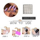 MISUD Extra Long False Nails Pure White Glossy Pointed Claw Full Cover Flake Nails Press-on Acrylic Nail Tips for Party and Prom(Purple) MISUD Store