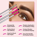 Eyebrow Brush Kit Thin Angled - Eye Brow Concealer Contour Brush to Shape and Conceal Eyes Duo Spoolie Brushes Firm Bristles Definer for Filling Pomade Gel | Defining Arches Winged Eyeliner Stencil Vertex