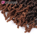 8 Inch 3 Packs Pre-twisted Spring Twist Braids Crochet Hair Short Curly Braids Pretwisted Passion Twists Bomb Twist Bob Pre-looped Synthetic Hair Extensions (8 Inch,T30