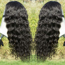 Lace Front Wigs Human Hair Pre Plucked 22inch 4x4 Deep Wave Human Hair Wigs for Black Women 12A Virgin Deep Wave Closure Wigs with Baby Hair Bleached Knots Natural Color LIKE HER