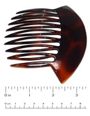 Parcelona French Wide Edge Tortoise Shell Brown Large 4” Celluloid Set of 2 Strong Grip Side Hair Combs for Women and Girls Parcelona Store