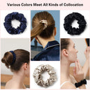 ZIMASILK 100% Mulberry Silk Hair Scrunchies, Best for Women and Girls’Hair.19MM Elastic Hair Bands for Ponytail Holder.Gentle and No hurt.(3 Pack,Light Blue,Black,Peacock Blue) ZIMASILK Store