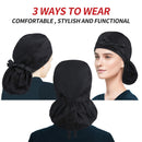 ABAMERICA Working Cap with Button Long Hair, Adjustable Working Hat Ponytail Holder, Tie Back Hats for Women, One Size (D01-1 Pack: Small Stretchy Pineapple Flower) ABAMERICA