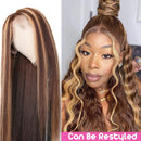 UNice Hair Ombre Blonde Highlight Lace Front Human Hair Wigs for Black Women Brazilian Remy Hair Straight Long 13x4 Lace Front Brown Blonde Mixed Colored Wig Pre Plucked with Baby Hair 14 inch UNICE Store