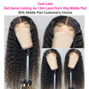 Curly Lace Front Wigs Human Hair Wigs For Black Women T Shape Middle Part Deep Wave Lace Front Wig Virgin Hair 150% Density Pre Plucked With Baby Hair Full Wonder Girl Store