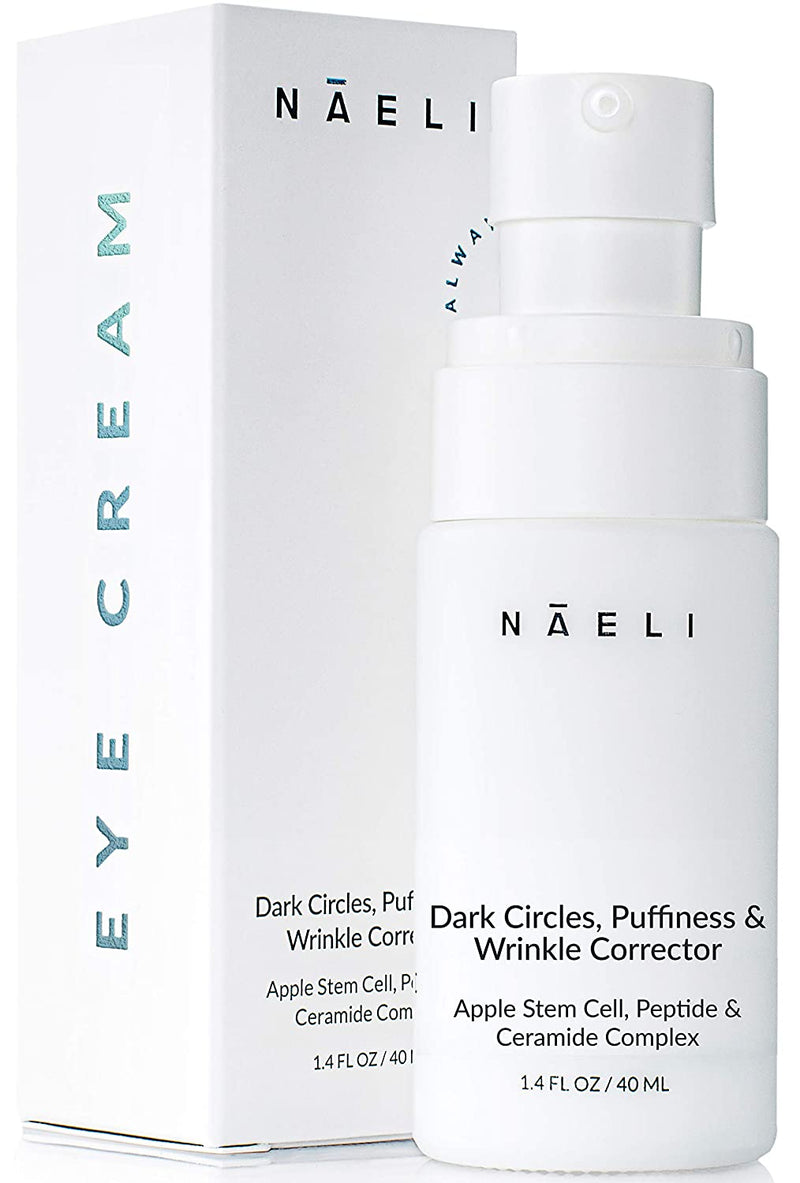 Eye Cream for Dark Circles, Puffiness & Wrinkles with Anti Aging Apple Stem Cell & Peptide Complex - Reduces Fine Lines, Diminishes Bags & Restores Under Eye, 1.4 oz. NAELI Store